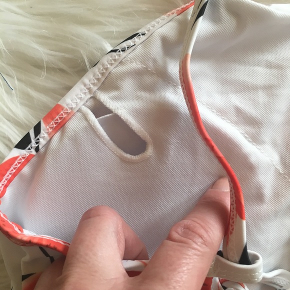 High Waisted Stripe & Floral Bikini Strappy Back - Picture 7 of 7